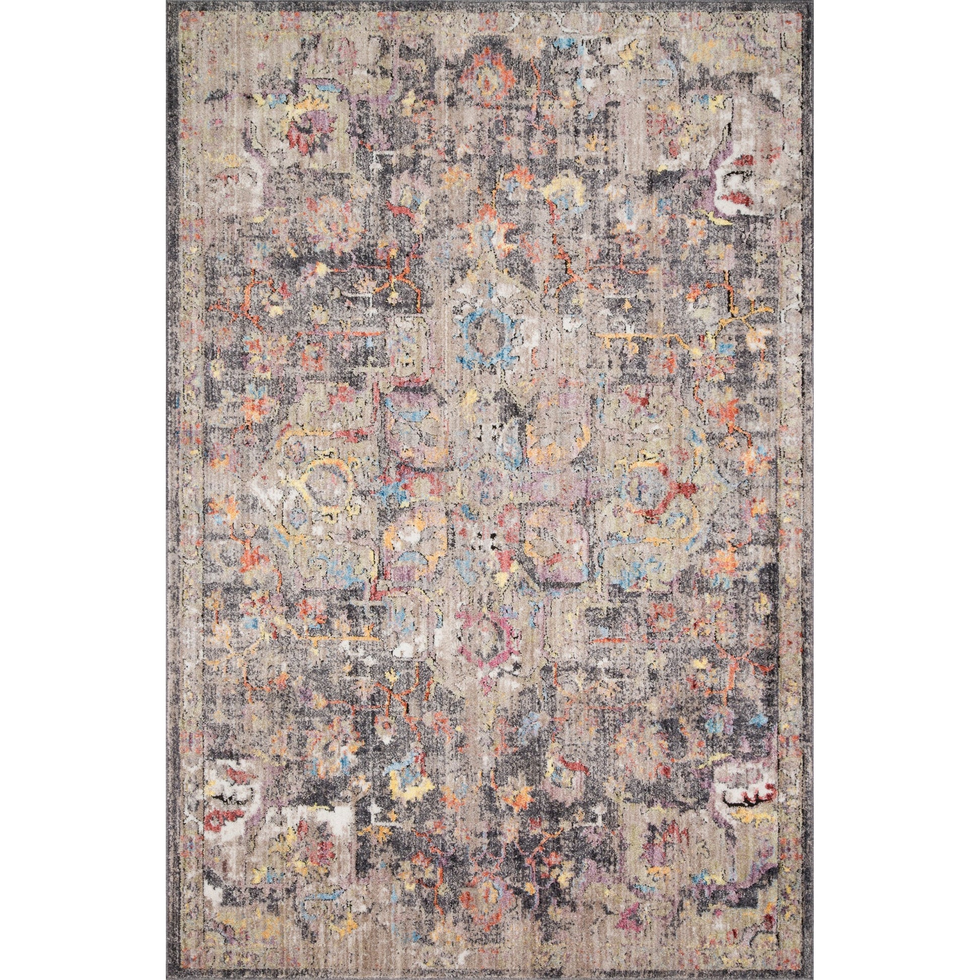 Medusa MED-06 Rug by Loloi in charcoal, fiesta. Made from 100% polyester in a transitional style.
