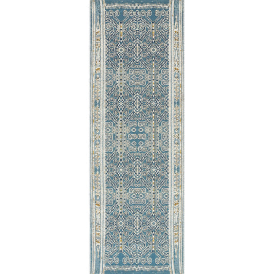 Mika MIK-05 Rug by Loloi in ocean. Made from polyester, polypropylene in a traditional style.