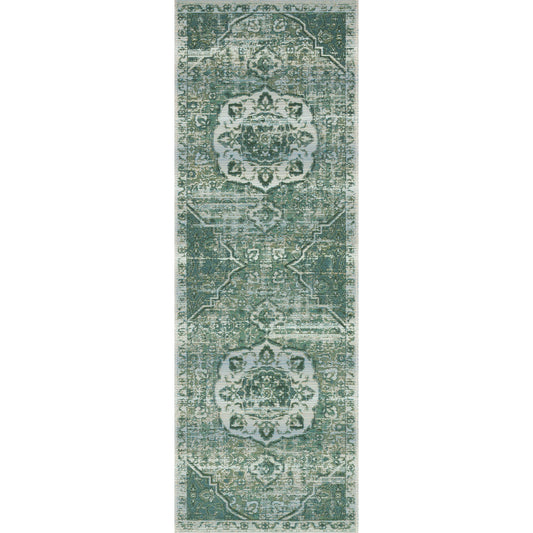 Mika MIK-06 Rug by Loloi in green, mist. Made from polyester, polypropylene in a traditional style.