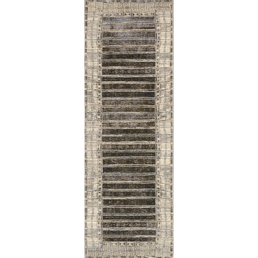 Mika MIK-07 Rug by Loloi in charcoal, ivory. Made from polyester, polypropylene in a eclectic & global style.