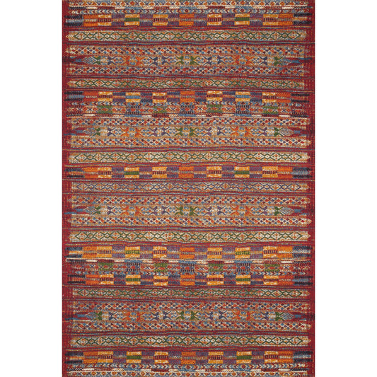 Mika MIK-09 Rug by Loloi in red, multi. Made from polyester, polypropylene in a eclectic & global style.