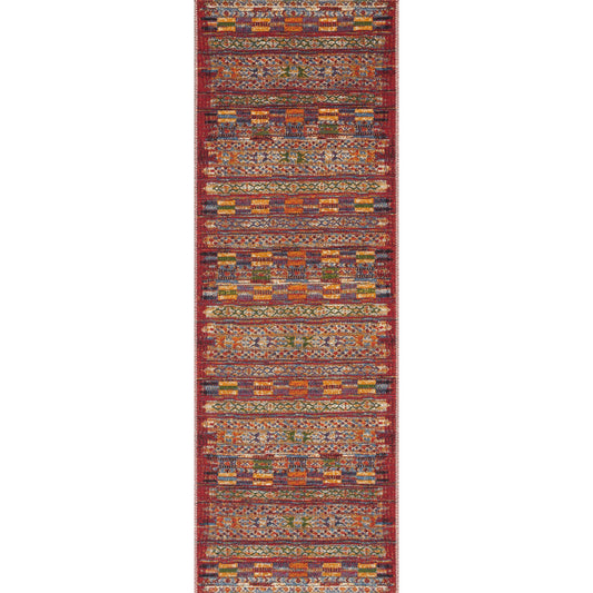 Mika MIK-09 Rug by Loloi in red, multi. Made from polyester, polypropylene in a eclectic & global style.