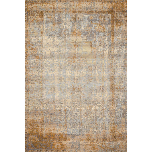 Mika MIK-11 Rug by Loloi in antique ivory, copper. Made from polyester, polypropylene in a rustic style.