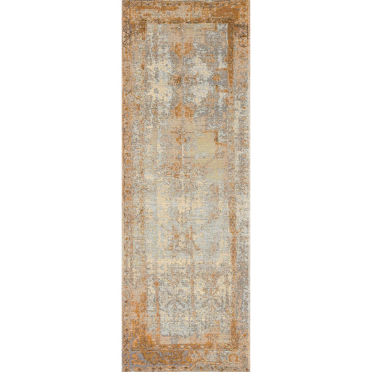 Mika MIK-11 Rug by Loloi in antique ivory, copper. Made from polyester, polypropylene in a rustic style.