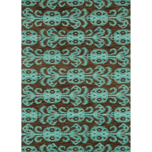 Milano ML-07 Rug by Loloi in chocolate, teal. Made from 100% wool in a unique style.