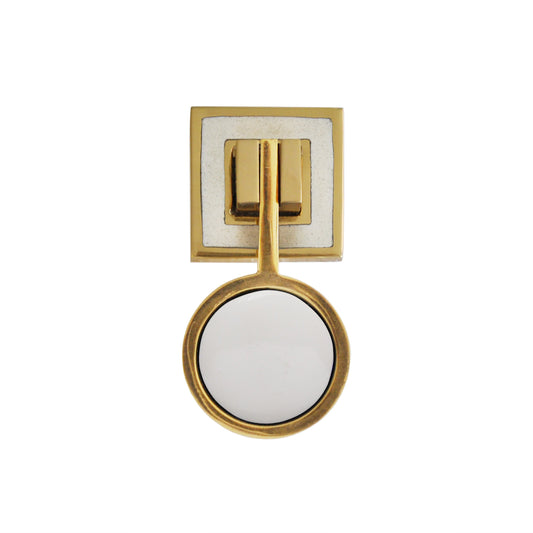 Milan Brass Pull Knob by Worlds Away. Made from metal, resin in a eclectic & global style.