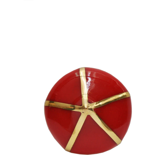 Miranda Pointed Knob with Brass Detail by Worlds Away. Made from metal, resin in a eclectic & global style.