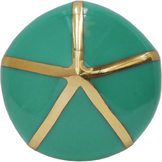 Miranda Pointed Knob with Brass Detail by Worlds Away. Made from metal, resin in a eclectic & global style.