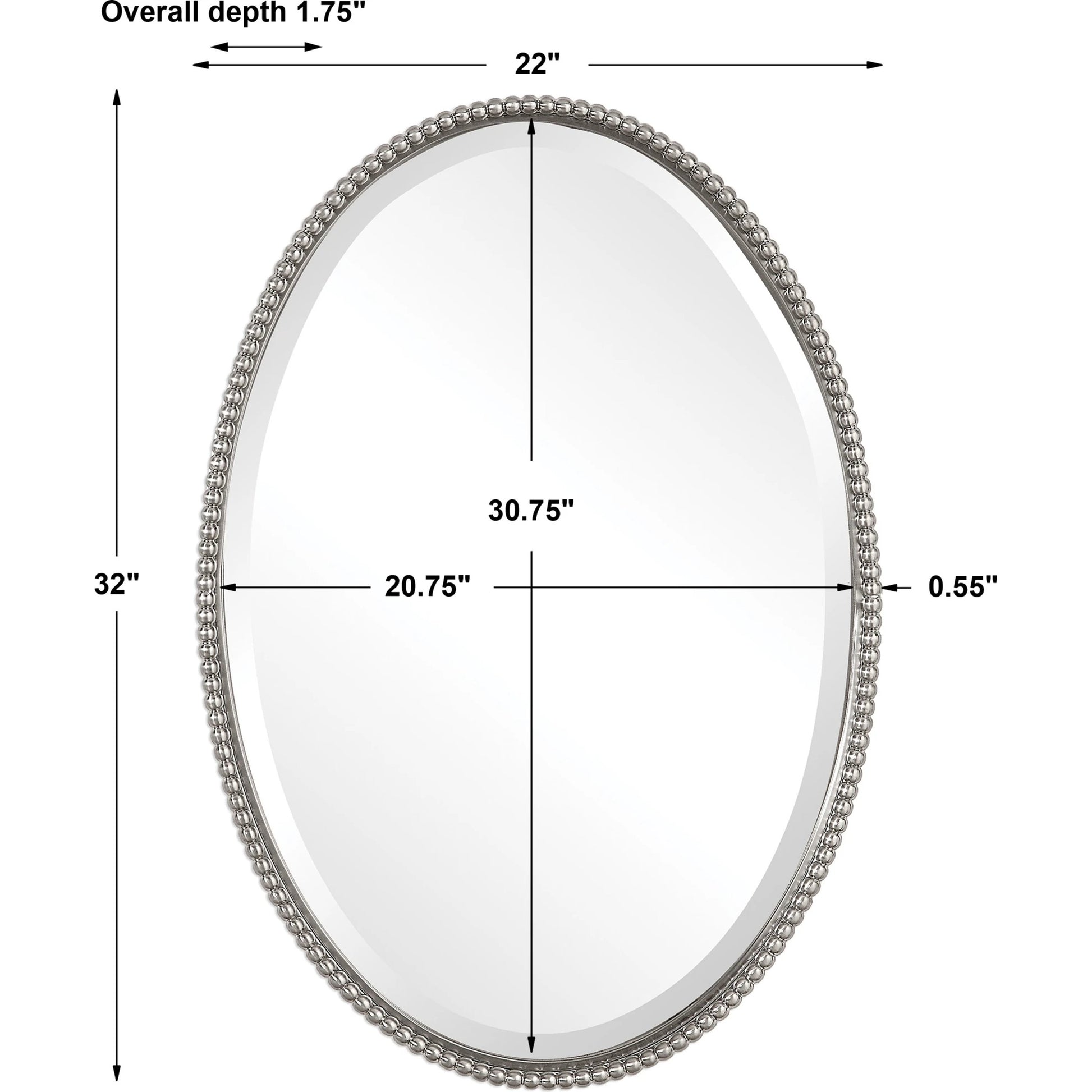 Sherise Oval Mirror by Uttermost. Made from metal, glass in a modern style.