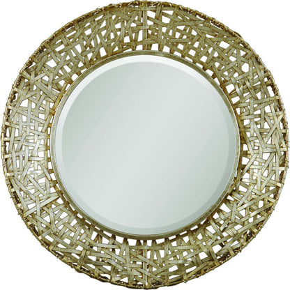 Alita Woven Metal Mirror by Uttermost in light. Made from glass, iron, mdf in a modern style.