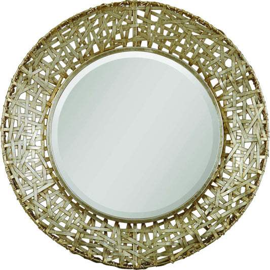 Alita Woven Metal Mirror by Uttermost in light. Made from glass, iron, mdf in a modern style.