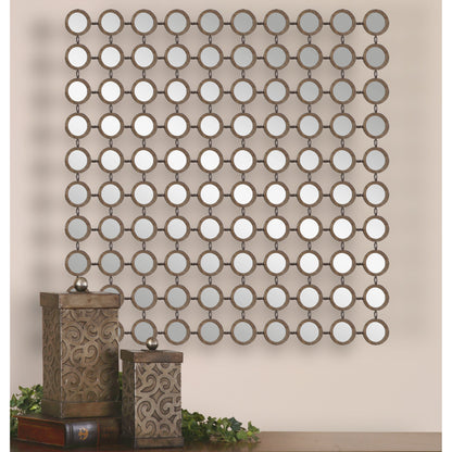 Dinuba Champagne Mirror by Uttermost in silver. Made from metal in a modern style.