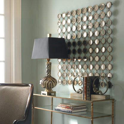 Dinuba Champagne Mirror by Uttermost in silver. Made from metal in a modern style.
