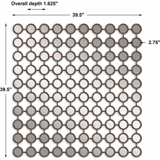 Dinuba Champagne Mirror by Uttermost in silver. Made from metal in a modern style.