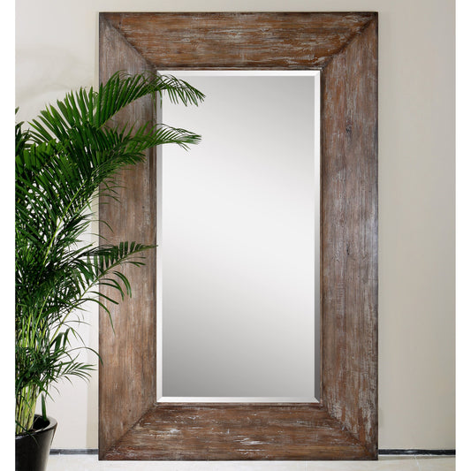 Langford Large Wood Mirror by Uttermost. Made from chinese poplar, glass, plywood in a cottage & farmhouse style.