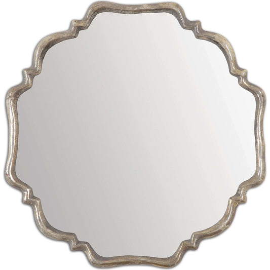 Valentia Mirror by Uttermost in silver. Made from mirror, metal, resin in a transitional style.
