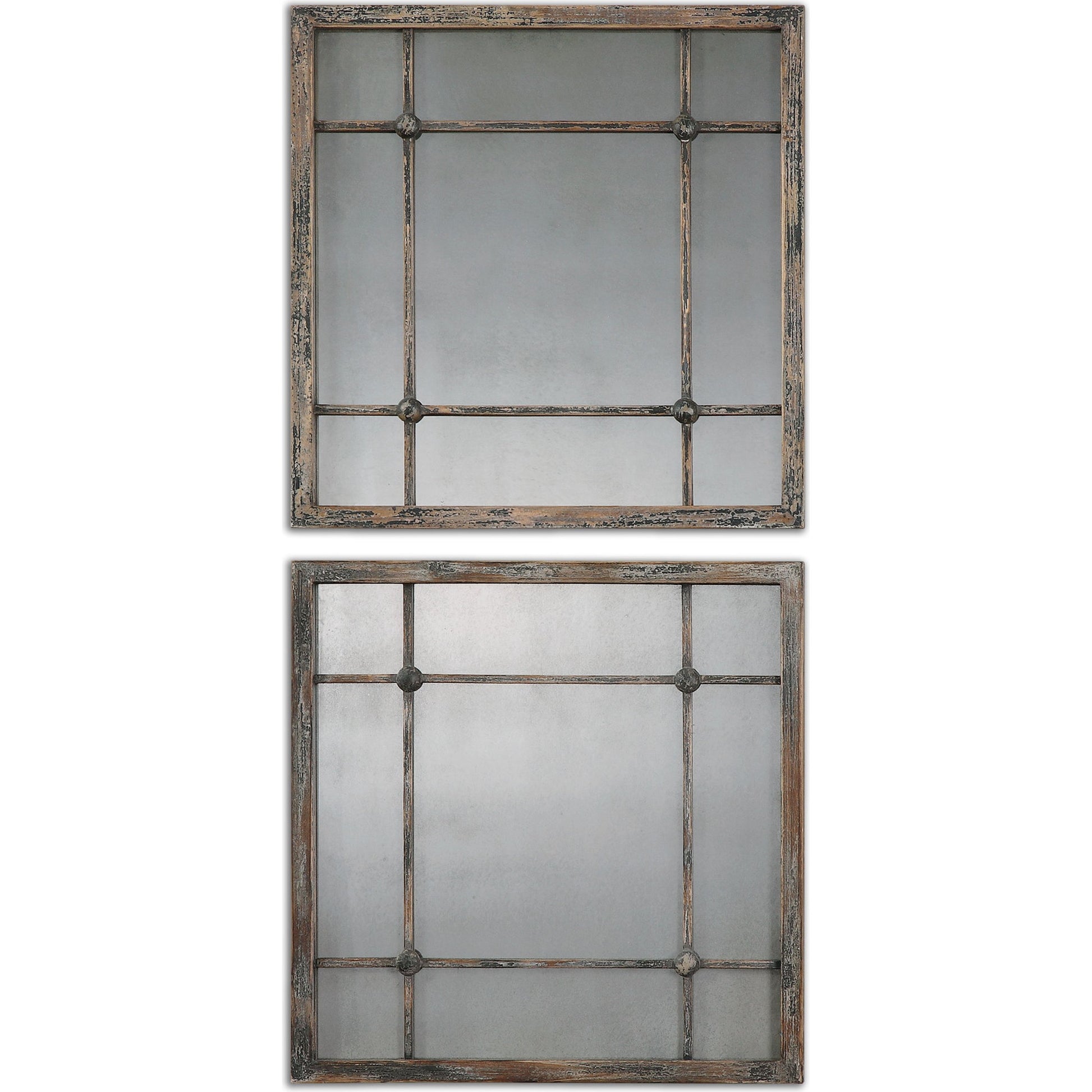 Saragano Square Mirrors (Set of 2) by Uttermost. Made from fir in a cottage & farmhouse style.