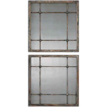 Saragano Square Mirrors (Set of 2) by Uttermost. Made from fir in a cottage & farmhouse style.