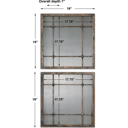 Saragano Square Mirrors (Set of 2) by Uttermost. Made from fir in a cottage & farmhouse style.
