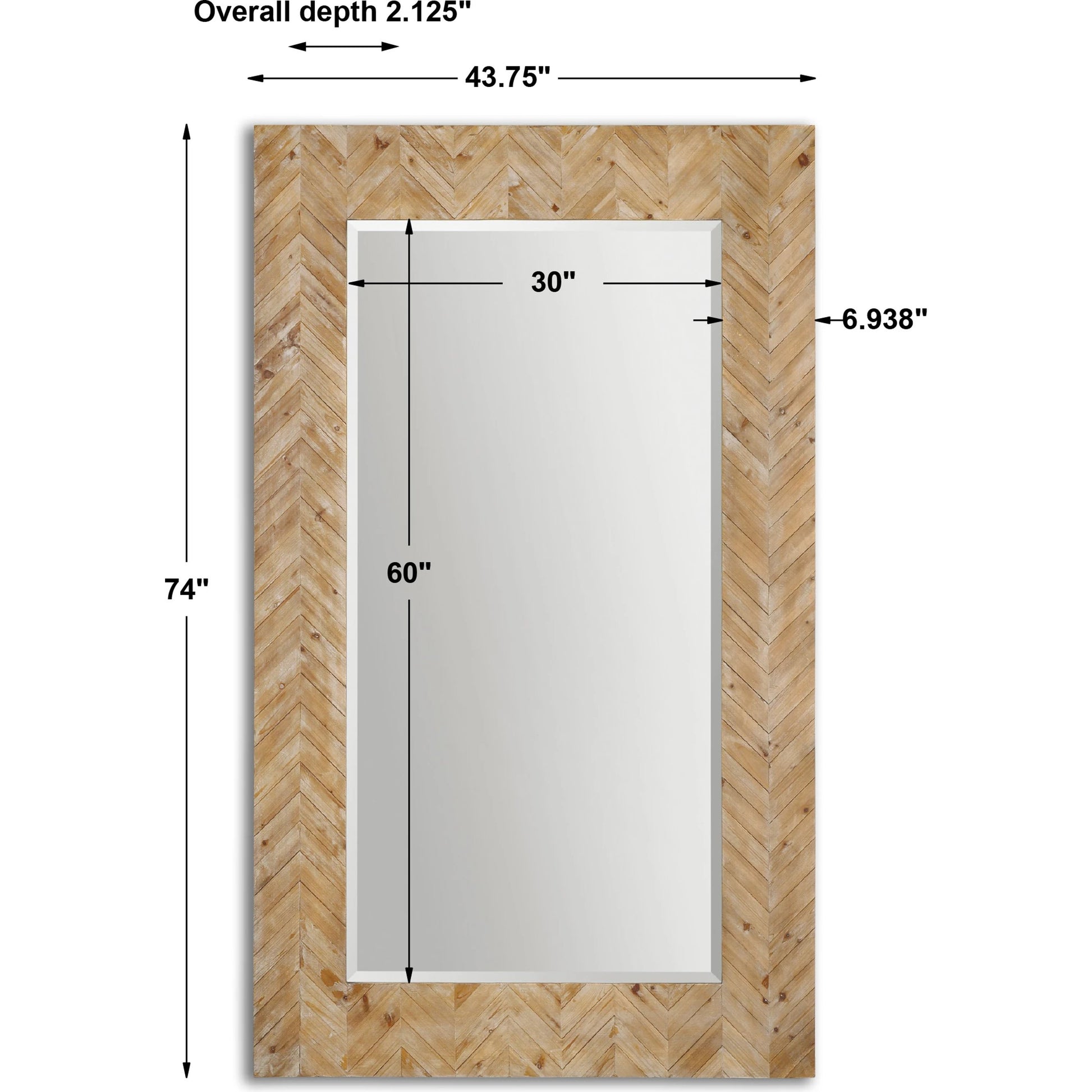 Demetria Oversized Wooden Mirror by Uttermost. Made from fir, mdf, glass in a cottage & farmhouse style.