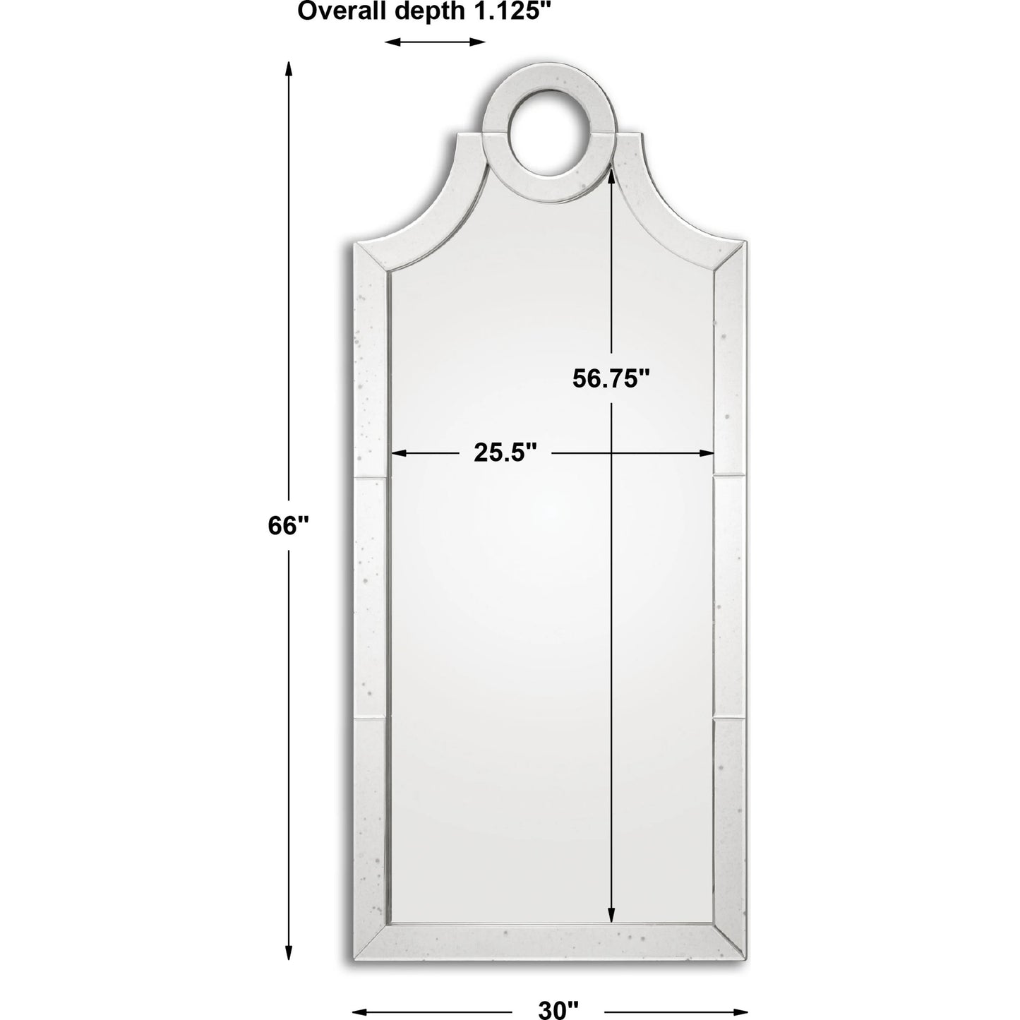 005 S-251756 | Primary Silo | Acacius Arched Mirror by Uttermost. Made from mdf, glass in a transitional style.