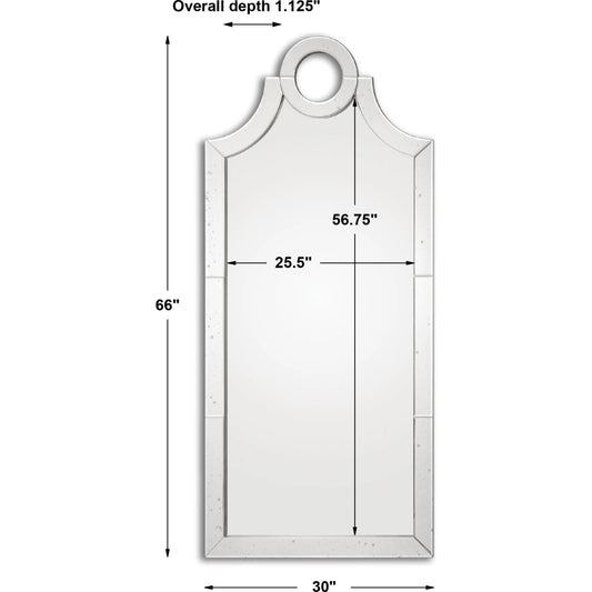 Acacius Arched Mirror by Uttermost. Made from mdf, glass in a transitional style.