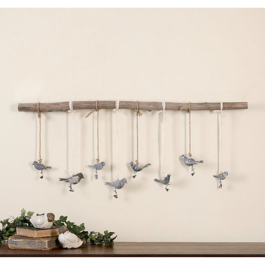 Birds on a Branch Wall Art by Uttermost in multi. Made from elm in a cottage & farmhouse style.