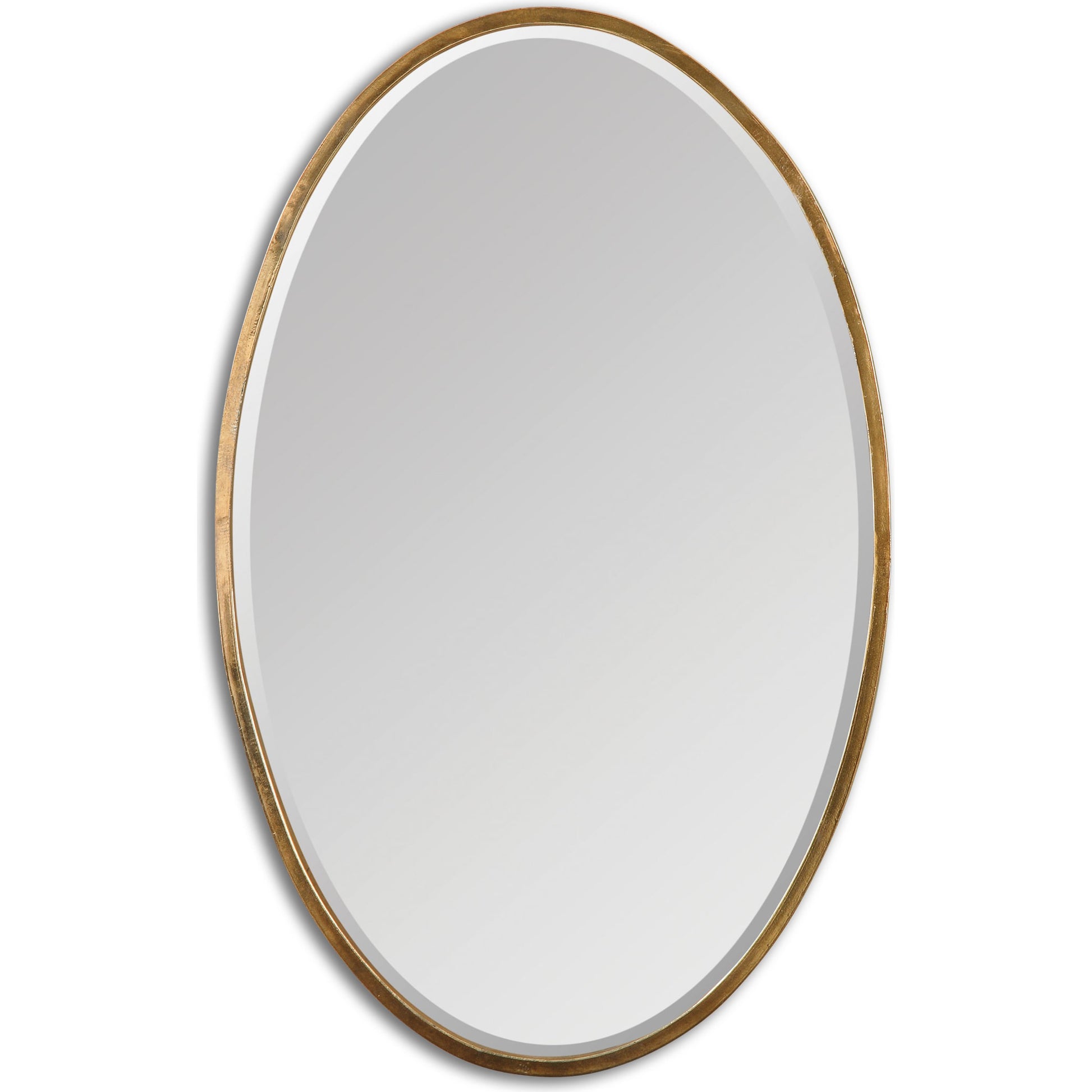 Herleva Mirror by Uttermost in gold. Made from metal in a modern style.