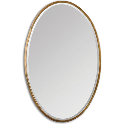 Herleva Mirror by Uttermost in gold. Made from metal in a modern style.