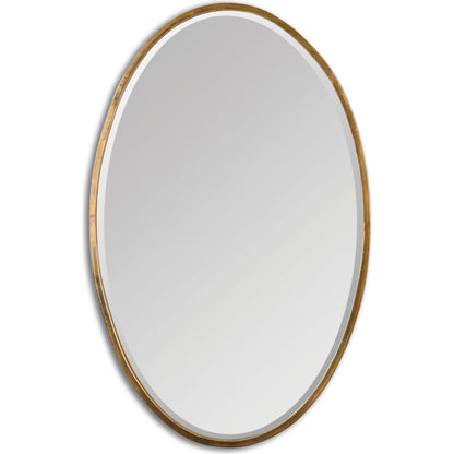 Herleva Mirror by Uttermost in gold. Made from metal in a modern style.