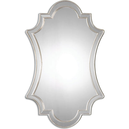 Elara Wall Mirror by Uttermost in silver. Made from pu leather, mdf, glass in a transitional style.