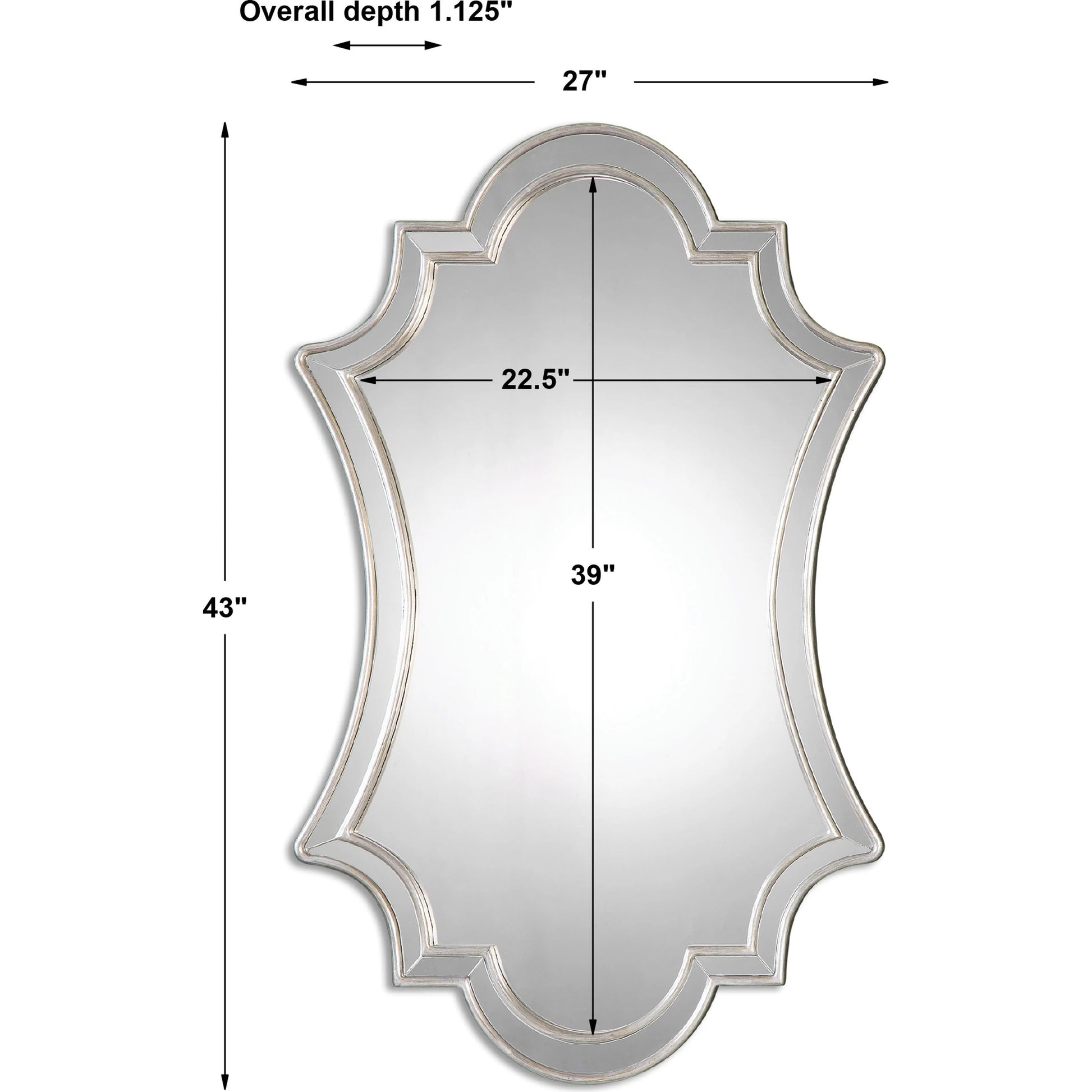Elara Wall Mirror by Uttermost in silver. Made from pu leather, mdf, glass in a transitional style.