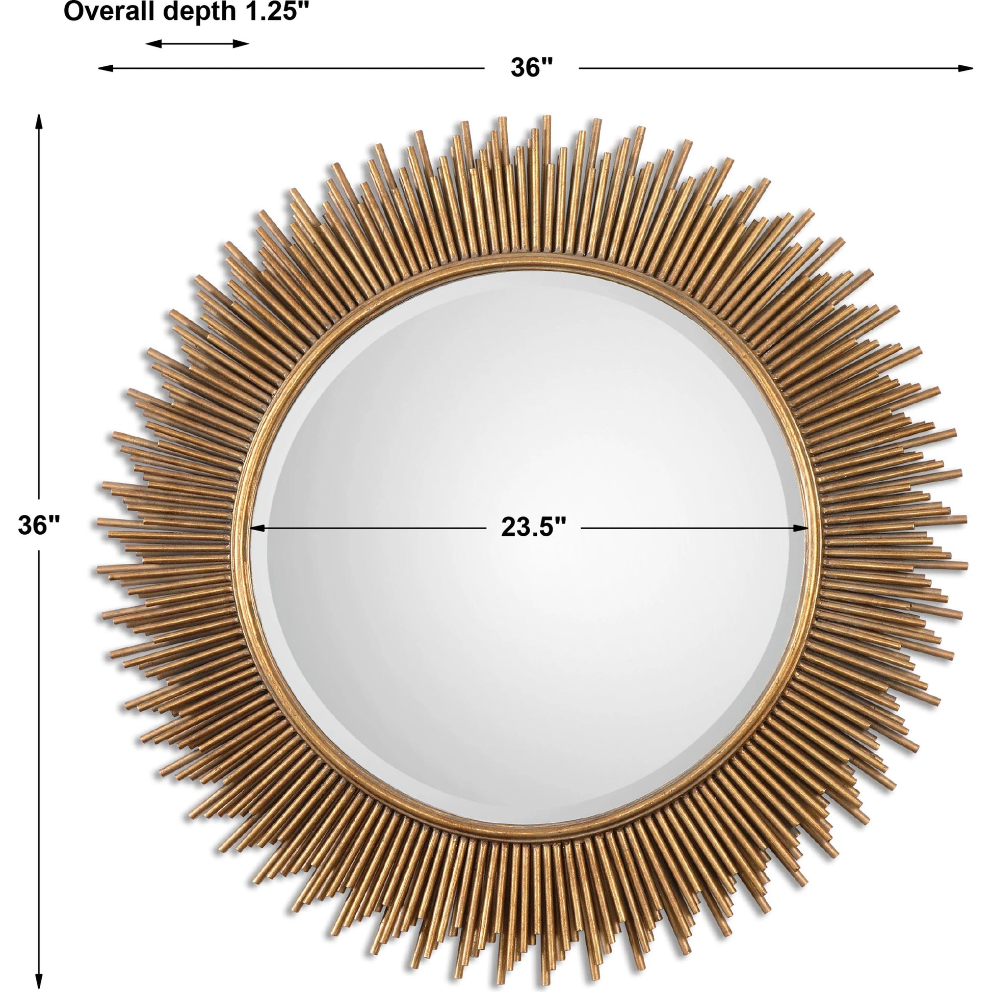 Marlo Mirror by Uttermost in gold. Made from iron, mirror, mdf in a modern style.