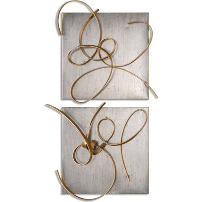 Harmony Metal Wall Art (Set of 2) by Uttermost in multi and metal. Made from metal in a modern style.