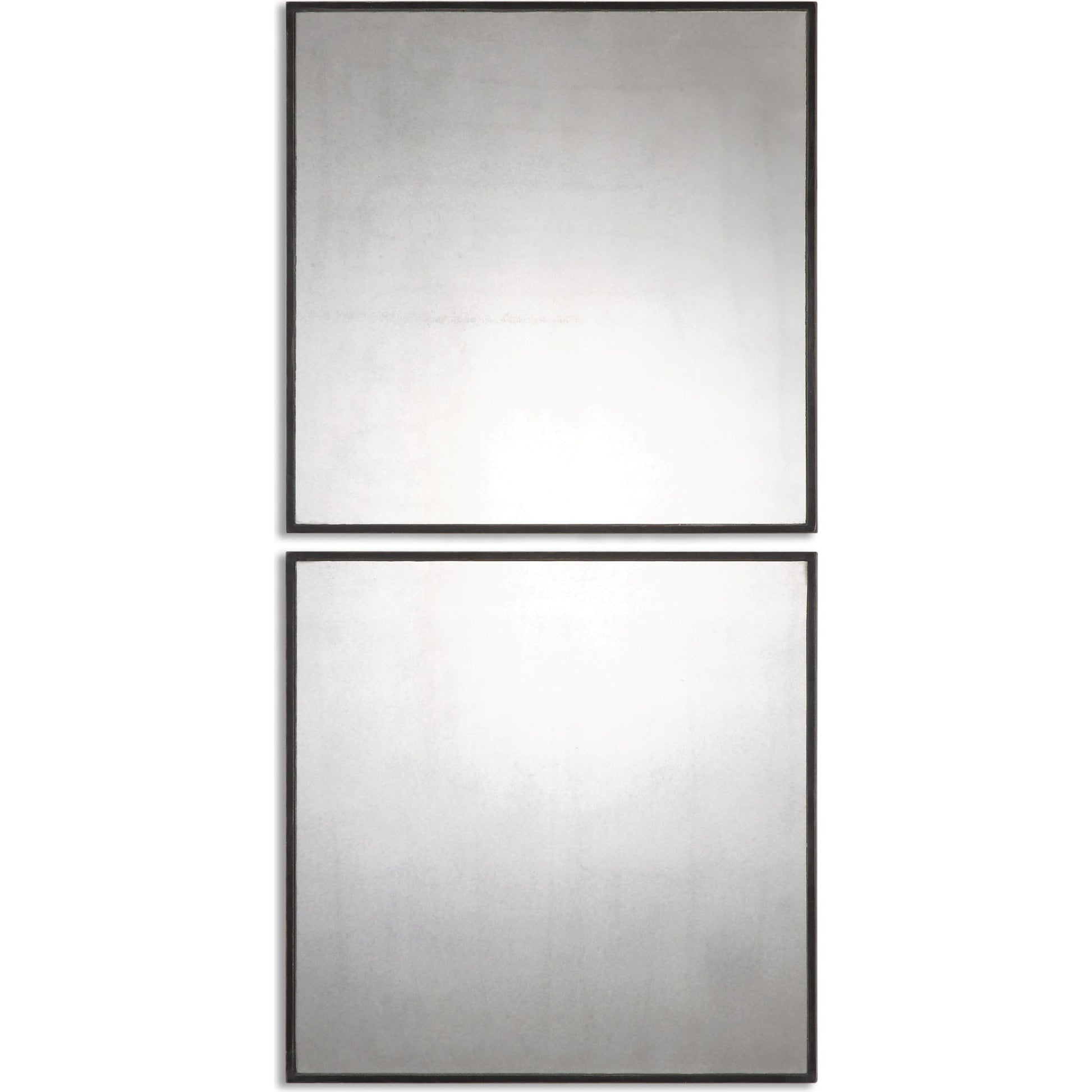 Matty Antiqued Square Mirrors (Set of 2) by Uttermost. Made from mdf in a modern style.
