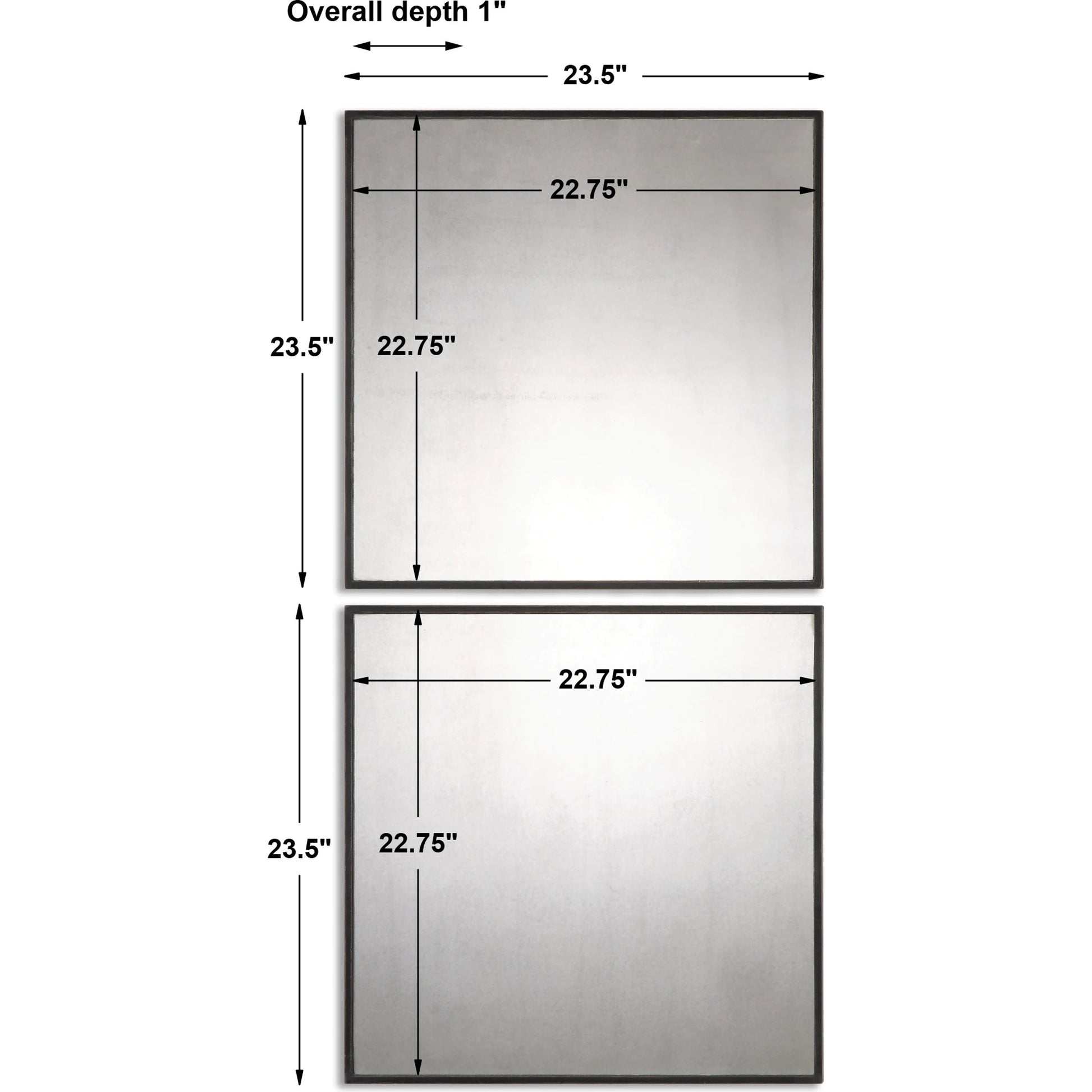 Matty Antiqued Square Mirrors (Set of 2) by Uttermost. Made from mdf in a modern style.