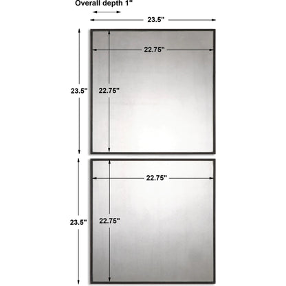 Matty Antiqued Square Mirrors (Set of 2) by Uttermost. Made from mdf in a modern style.