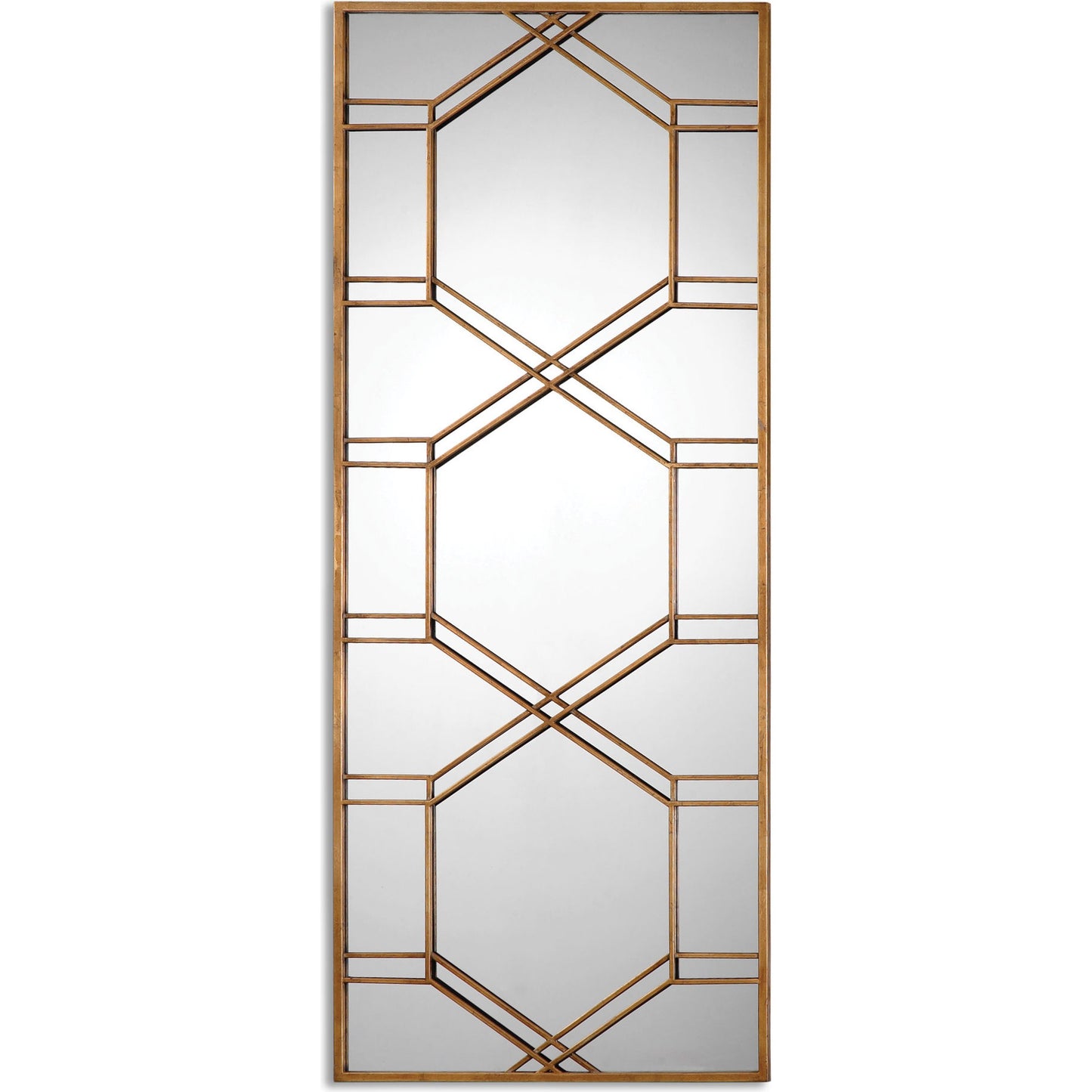 002 S-252114 | Primary Silo | Kennis Leaner Mirror by Uttermost in gold. Made from metal, mirror, mdf in a transitional style.