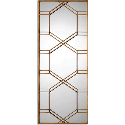 Kennis Leaner Mirror by Uttermost in gold. Made from metal, mirror, mdf in a transitional style.