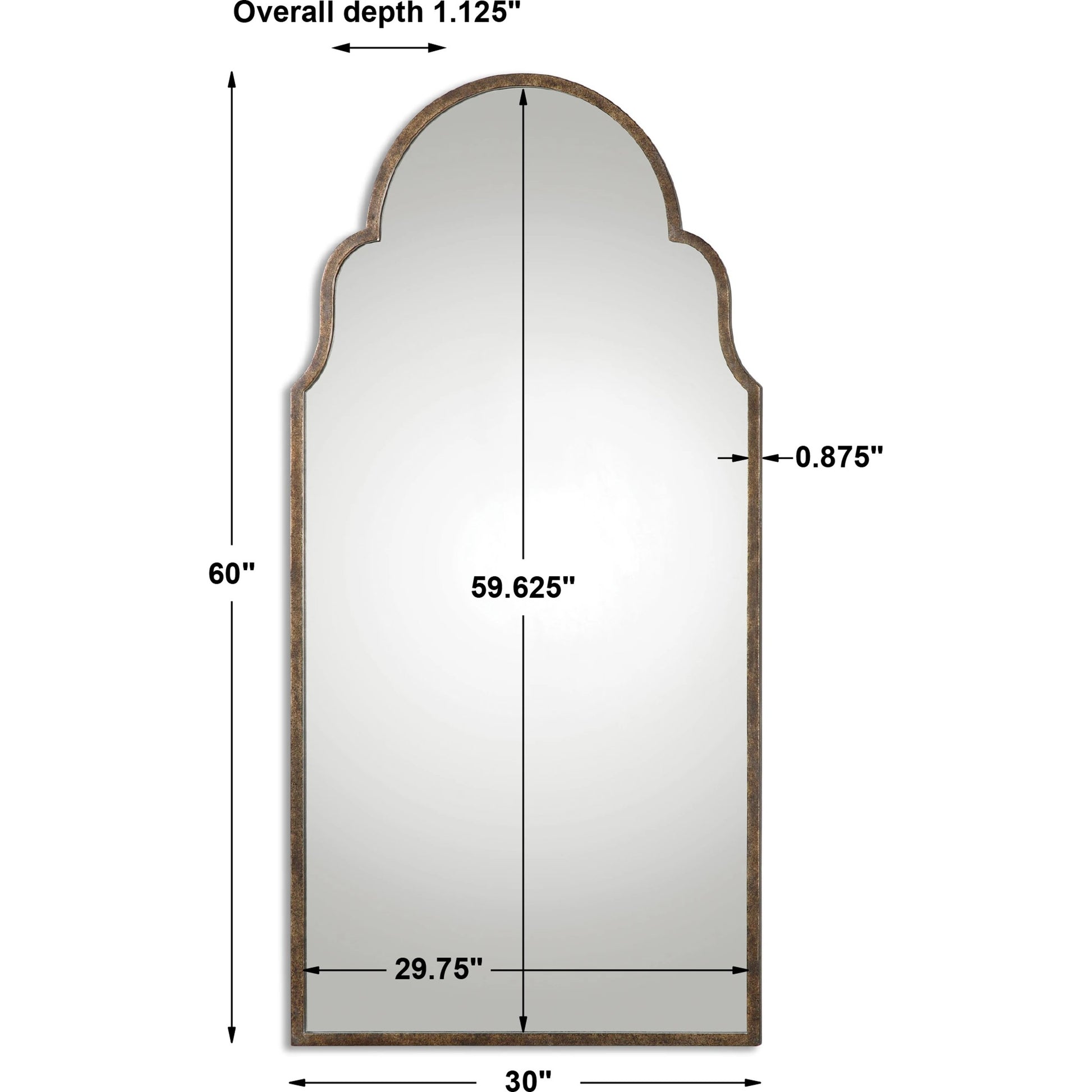 Brayden Tall Arch Mirror by Uttermost. Made from metal in a traditional style.