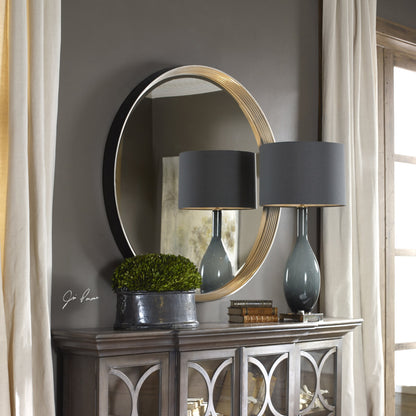 Serenza Mirror by Uttermost in silver. Made from pu leather, mdf, glass in a modern style.