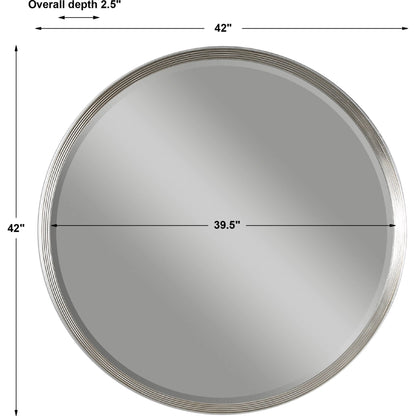 Serenza Mirror by Uttermost in silver. Made from pu leather, mdf, glass in a modern style.