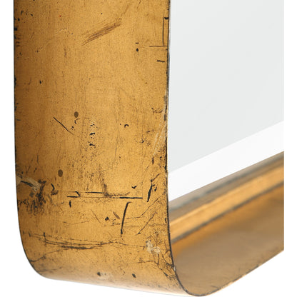 Crofton Vanity Mirror by Uttermost in gold. Made from metal in a modern style.