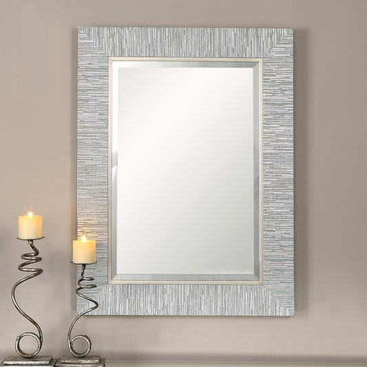 Belaya Gray Wood Mirror by Uttermost in gray. Made from pine in a modern style.