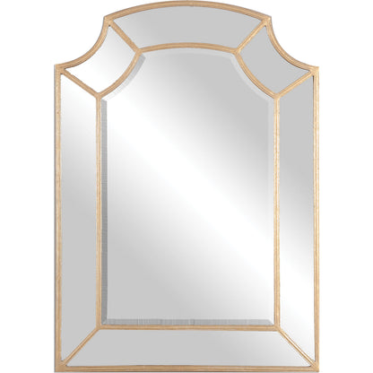Francoli Mirror by Uttermost in gold. Made from metal in a traditional style.