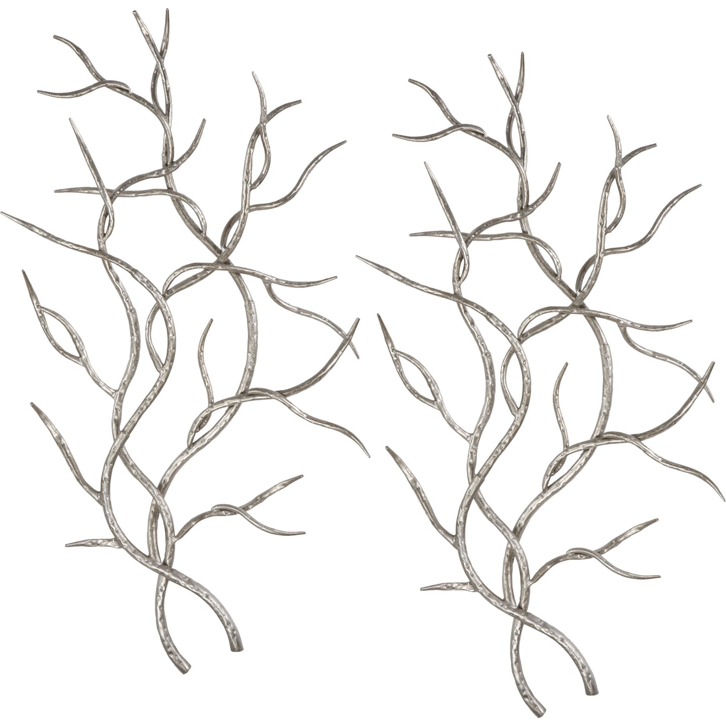 003 S-251588 | Additional Silo | Silver Branches Wall Art (Set of 2) by Uttermost in multi and silver. Made from iron in a modern style.