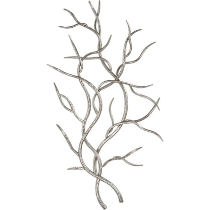 Silver Branches Wall Art (Set of 2) by Uttermost in multi and silver. Made from iron in a modern style.