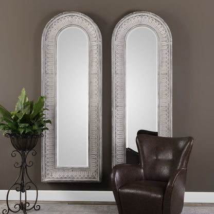 Argenton Arch Mirror by Uttermost in gray. Made from glass, iron, mdf in a cottage & farmhouse style.