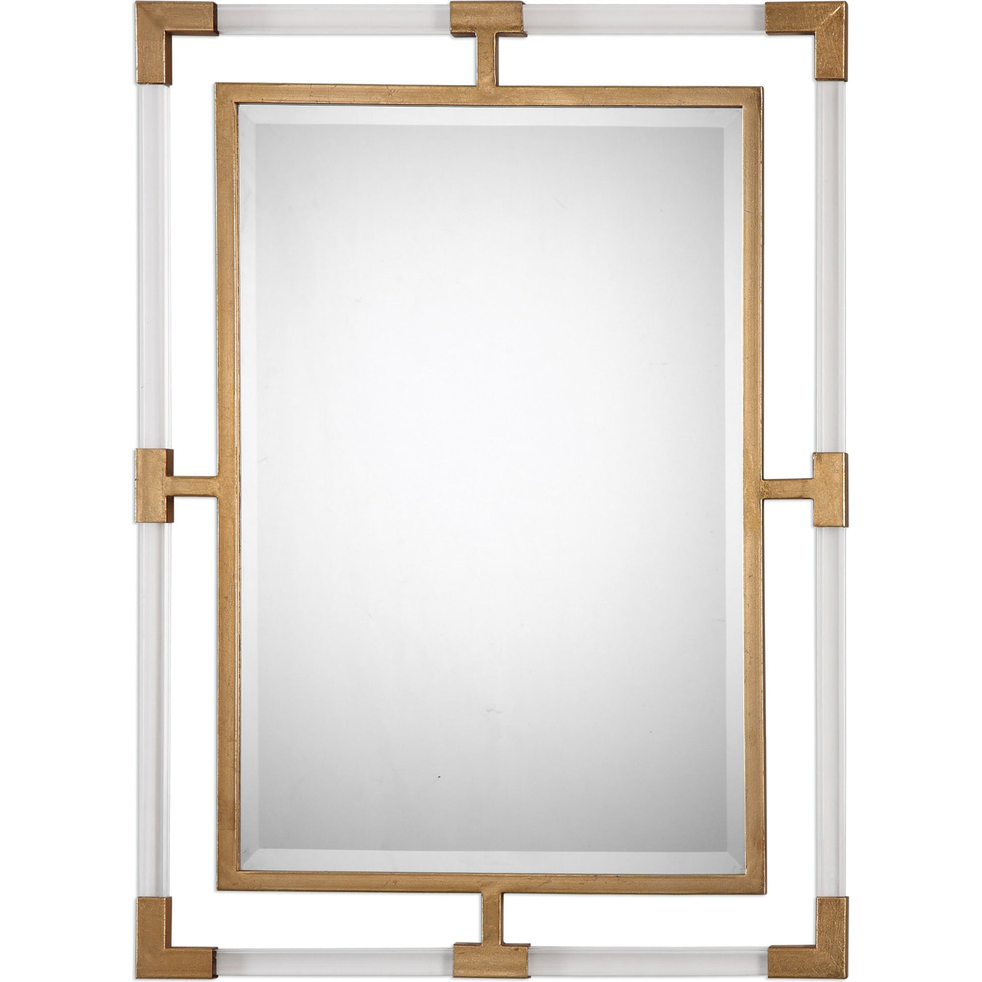 Balkan Wall Mirror by Uttermost in gold. Made from mirror, acrylic, metal, mdf in a modern style.