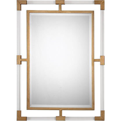 Balkan Wall Mirror by Uttermost in gold. Made from mirror, acrylic, metal, mdf in a modern style.